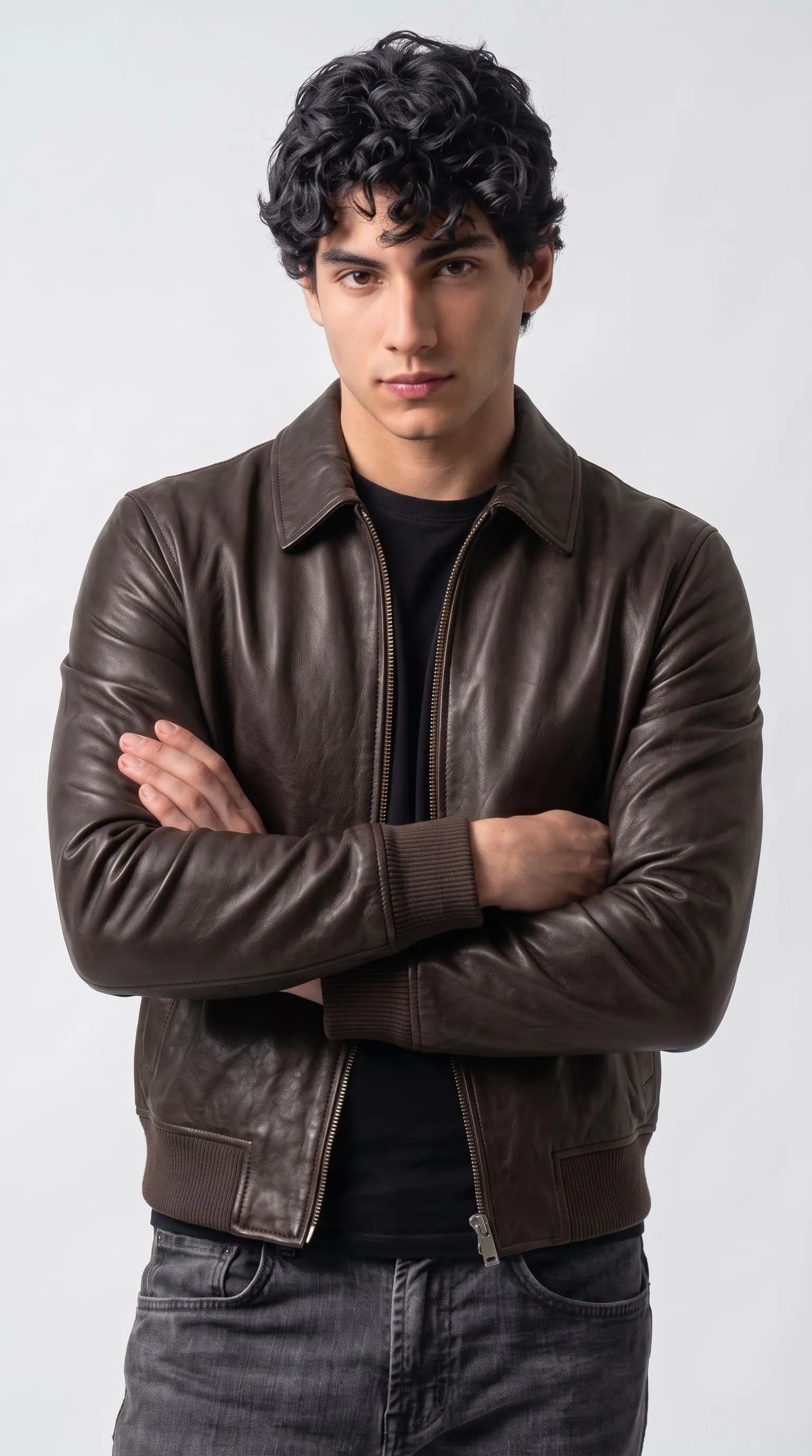 DARK CHOCOLATE BROWN LEATHER JACKET