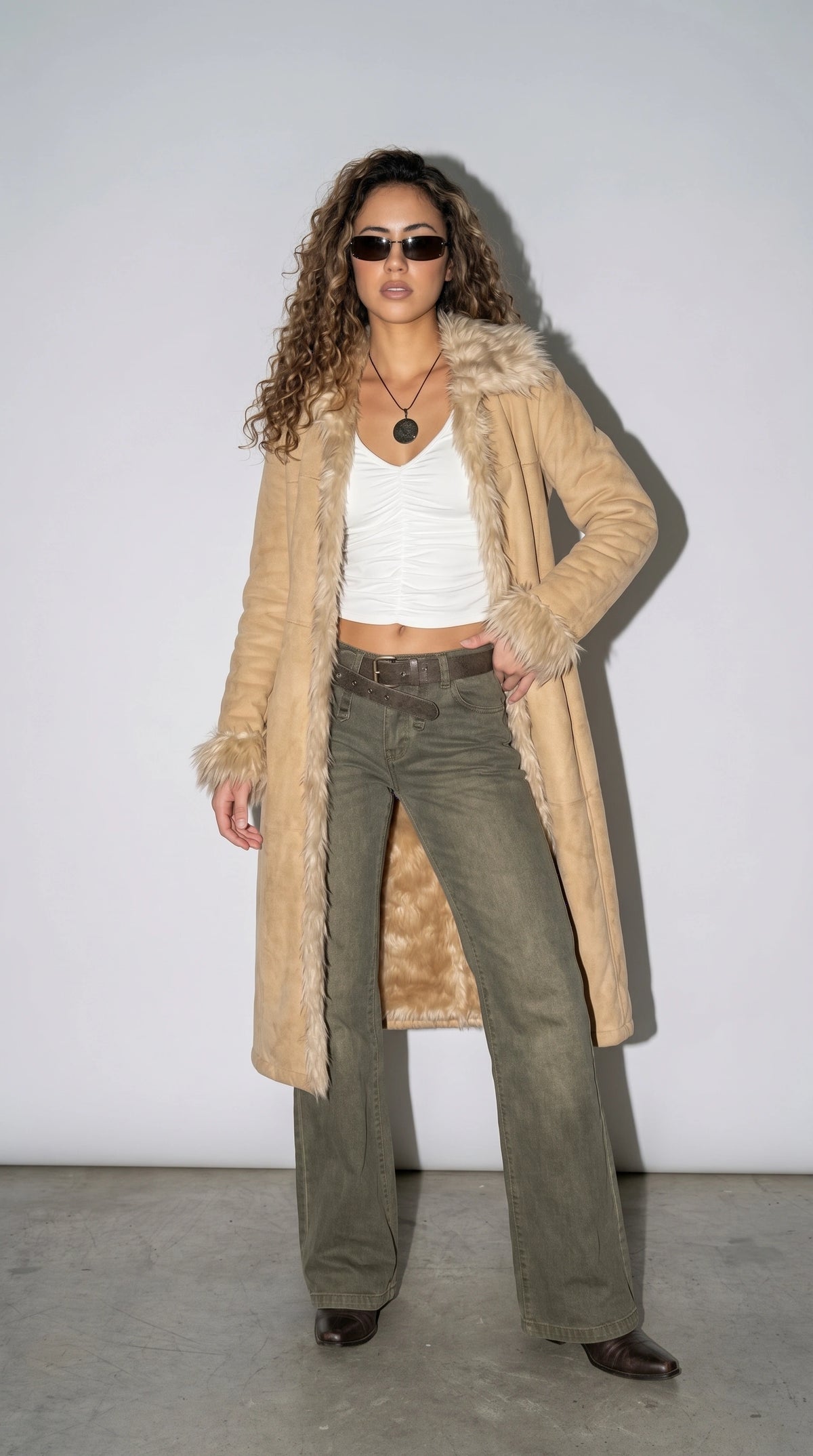 LIGHT YELLOW COTTON LONG OVER-COAT