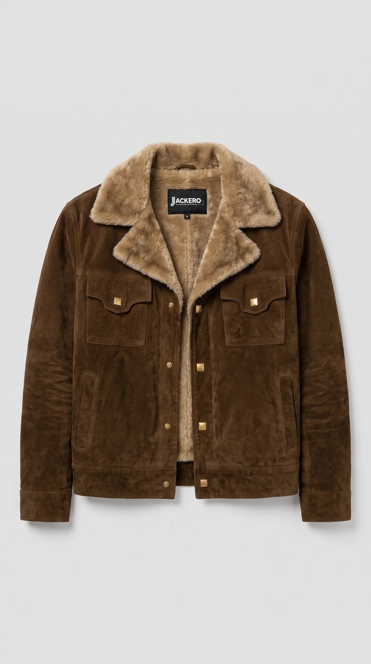 DARK MUSTARD SUEDE WESTERN JACKET WITH FUR