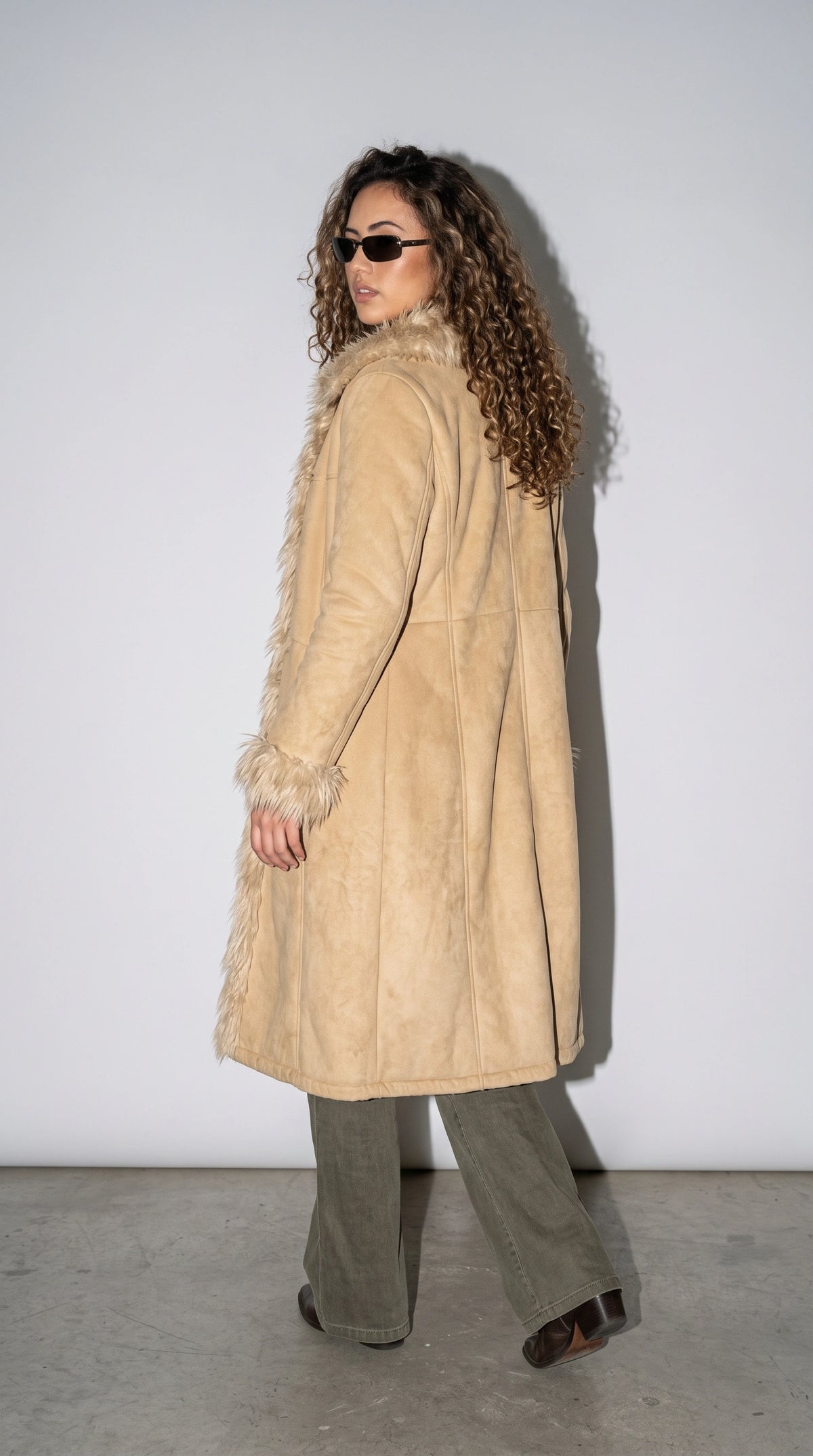 LIGHT YELLOW COTTON LONG OVER-COAT