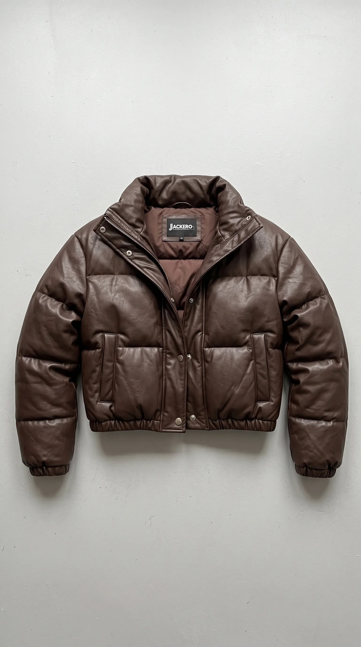 DARK CHOCOLATE BROWN PUFFER JACKET