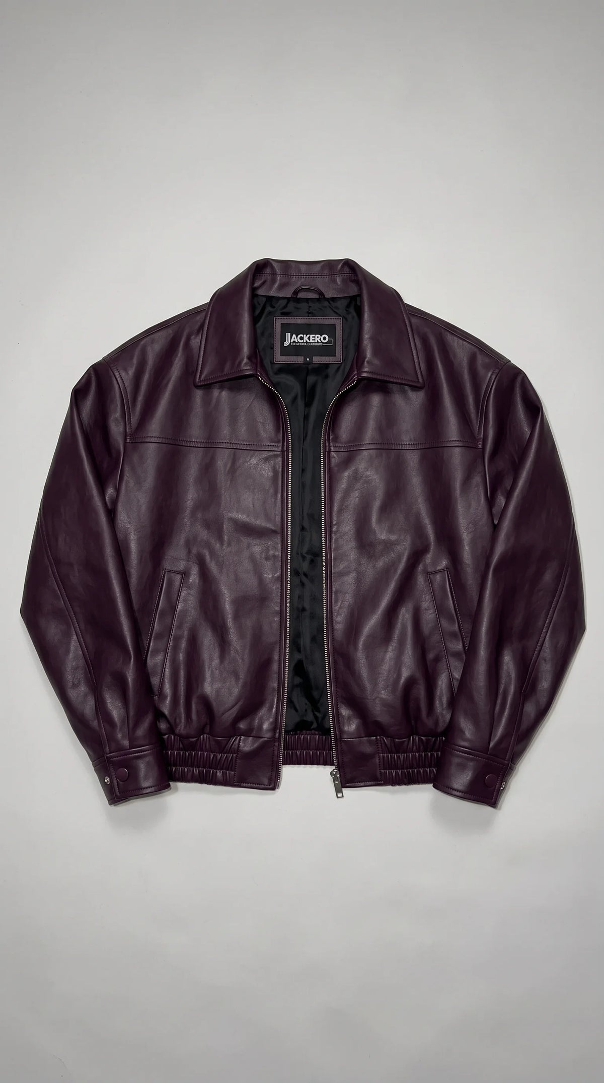 DARK PURPLE LEATHER BIKER JACKET