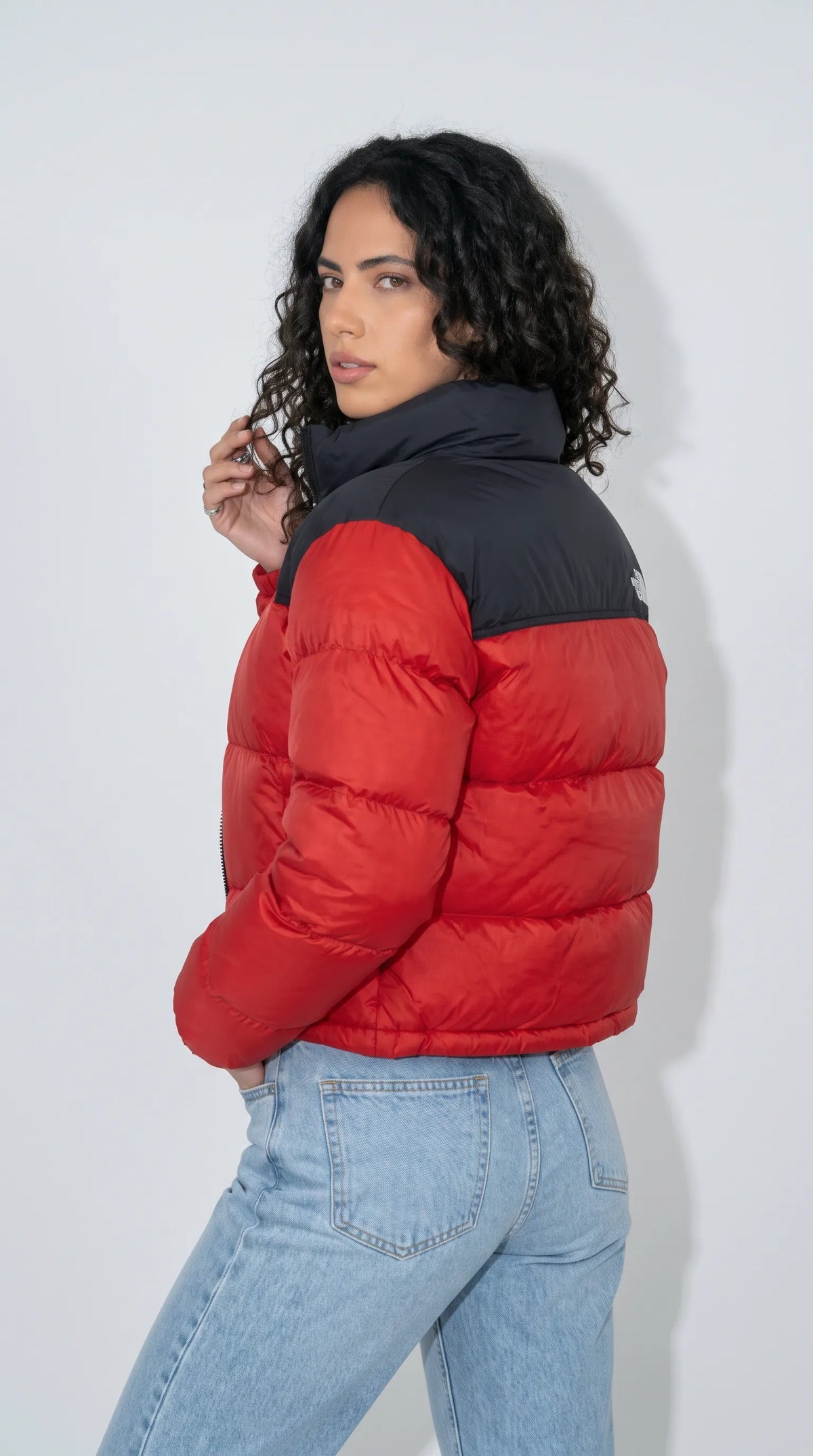 RED AND BLACK PUFFER JACKET