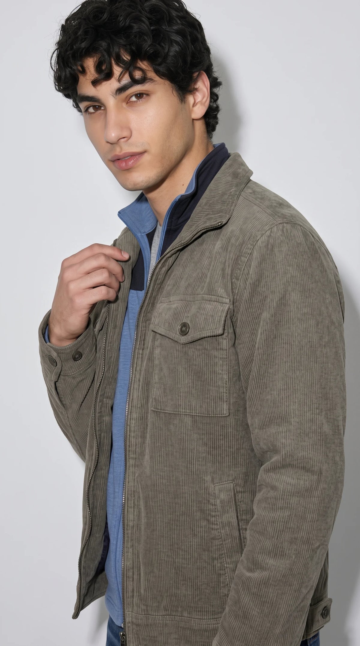 DARK GREY UTILITY SUEDE JACKET