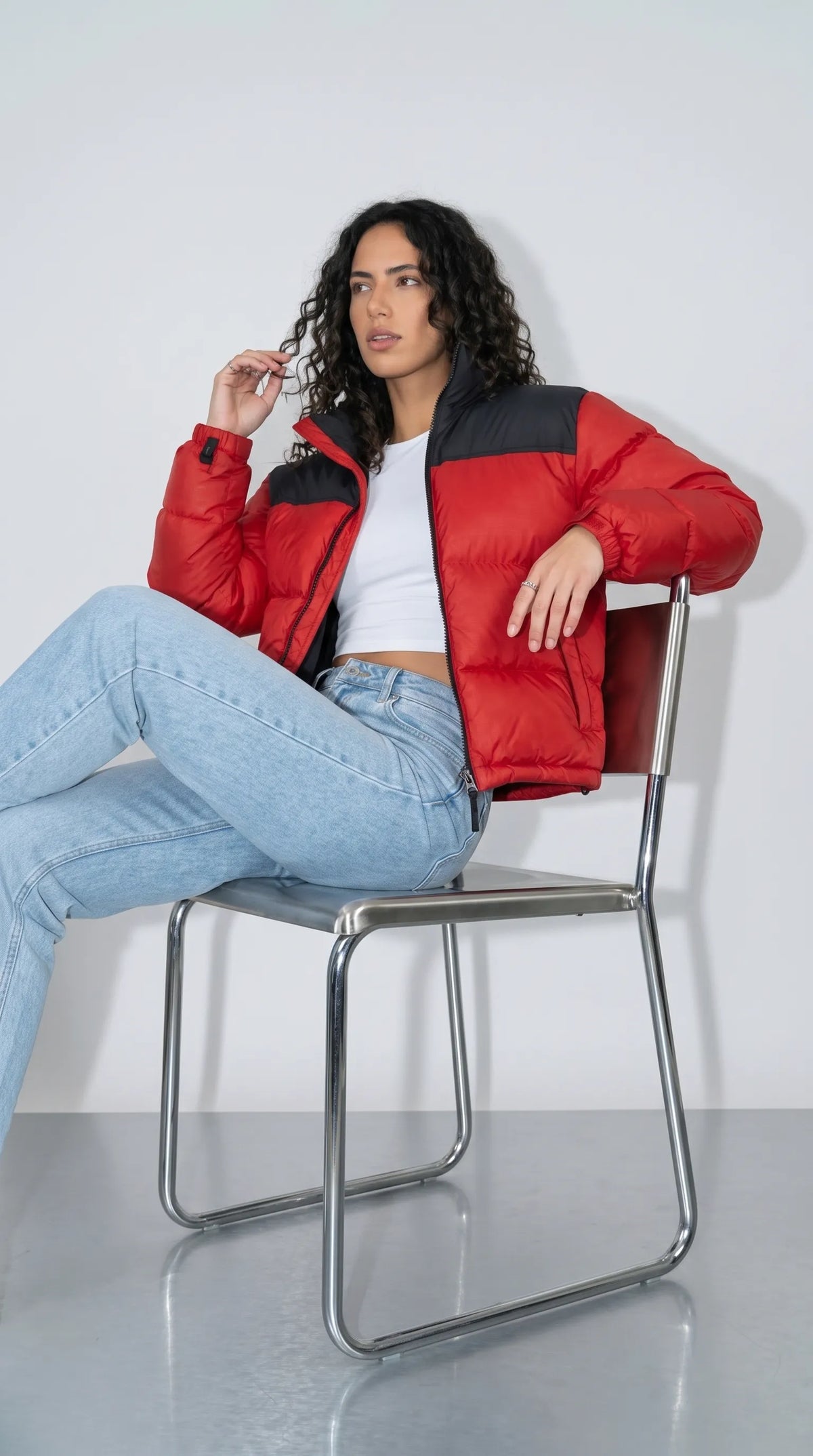 RED AND BLACK PUFFER JACKET