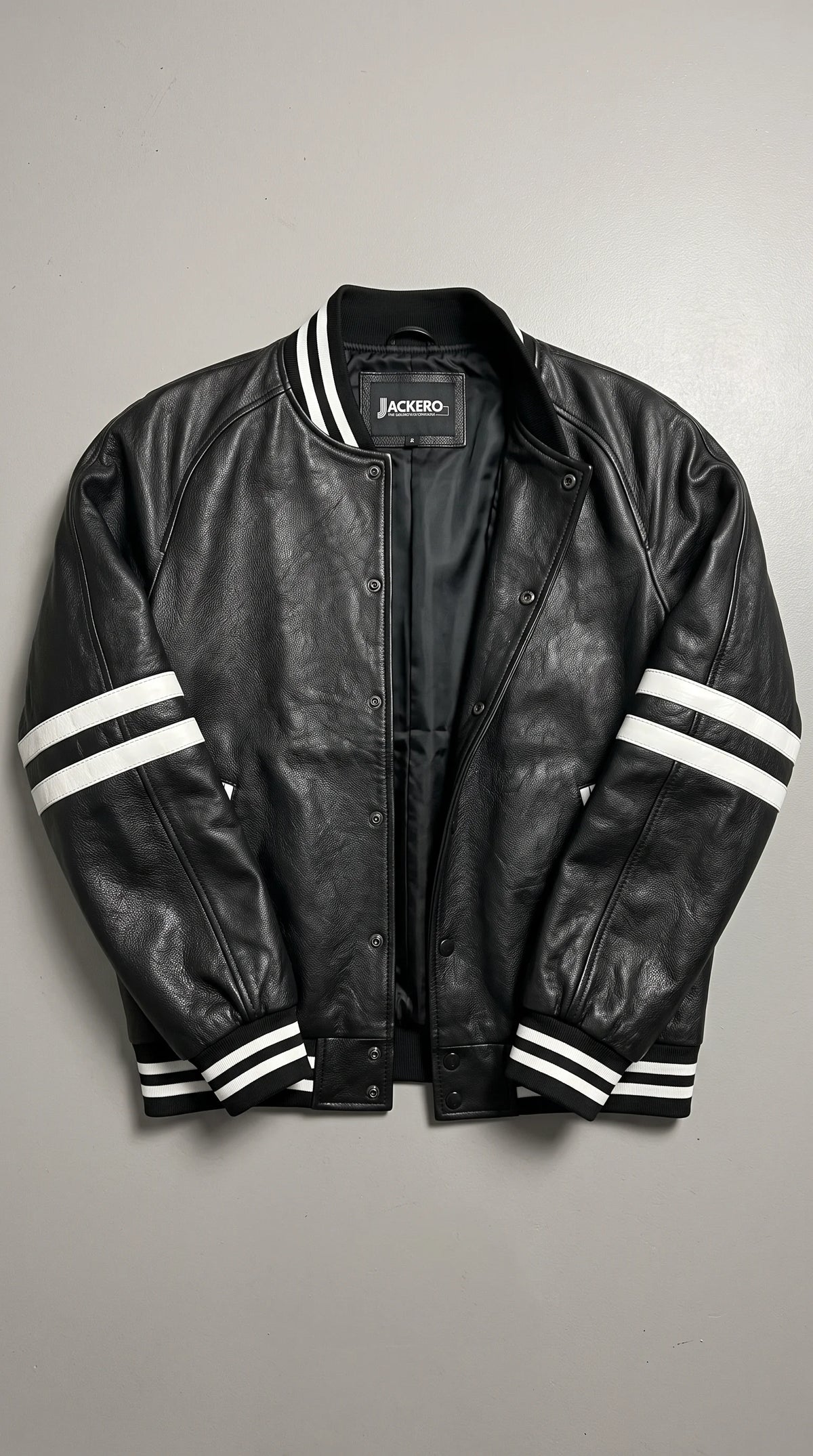 PREMIUM BLACK LEATHER BOMBER CAFE RACER JACKET