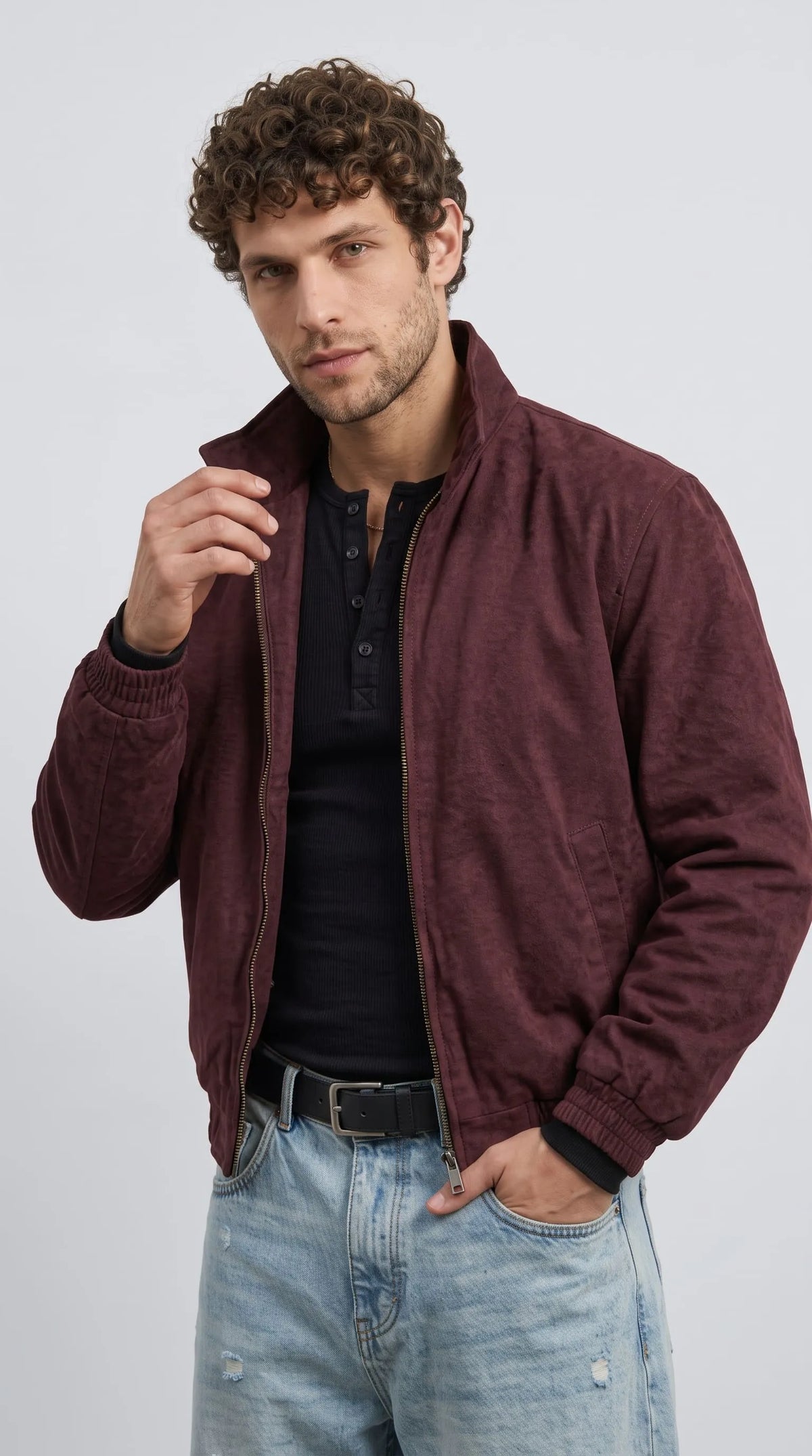 DARK RED WINE COTTON JACKET