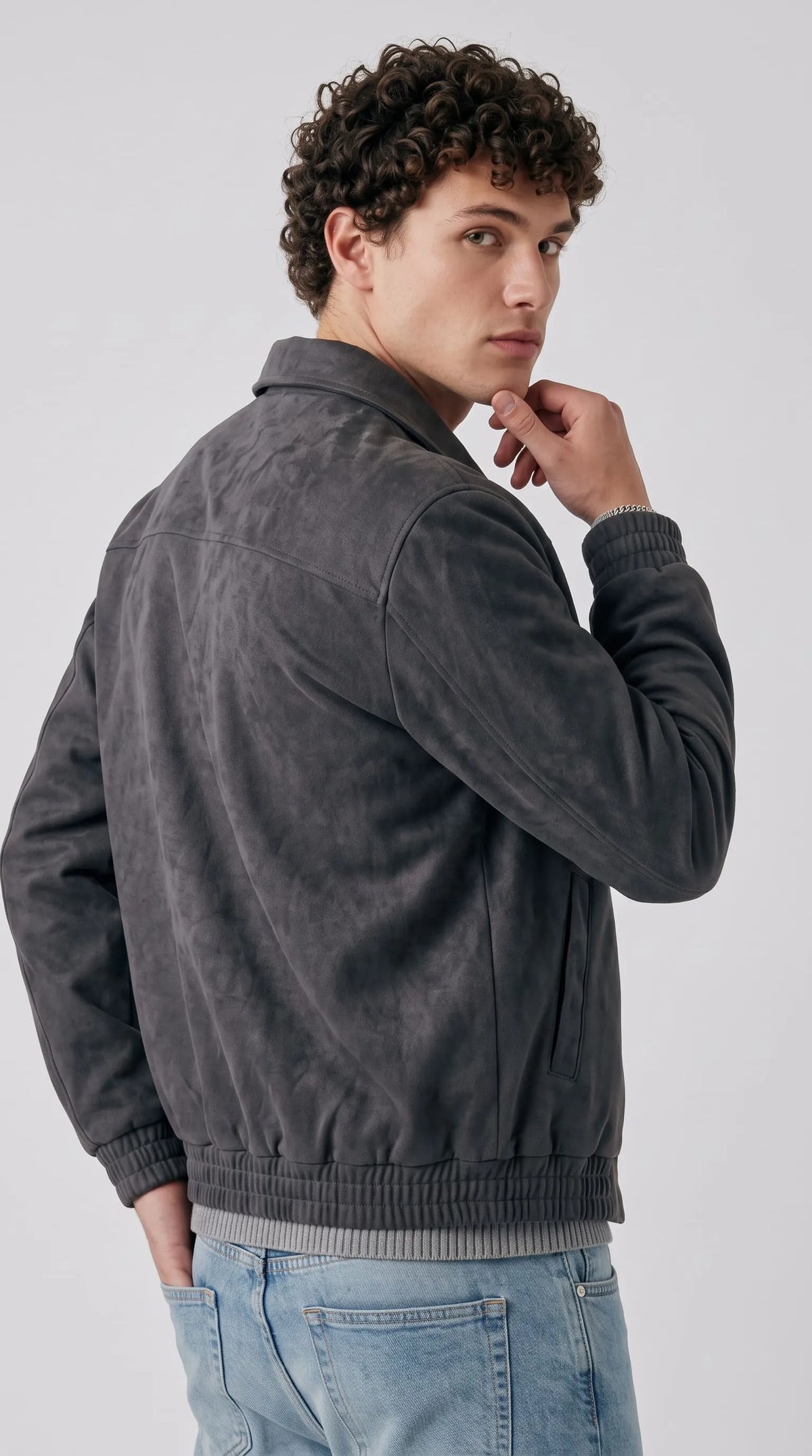 DARK GREY SUEDE JACKET