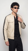OFF-WHITE CAFE RACER LEATHER BIKER JACKET