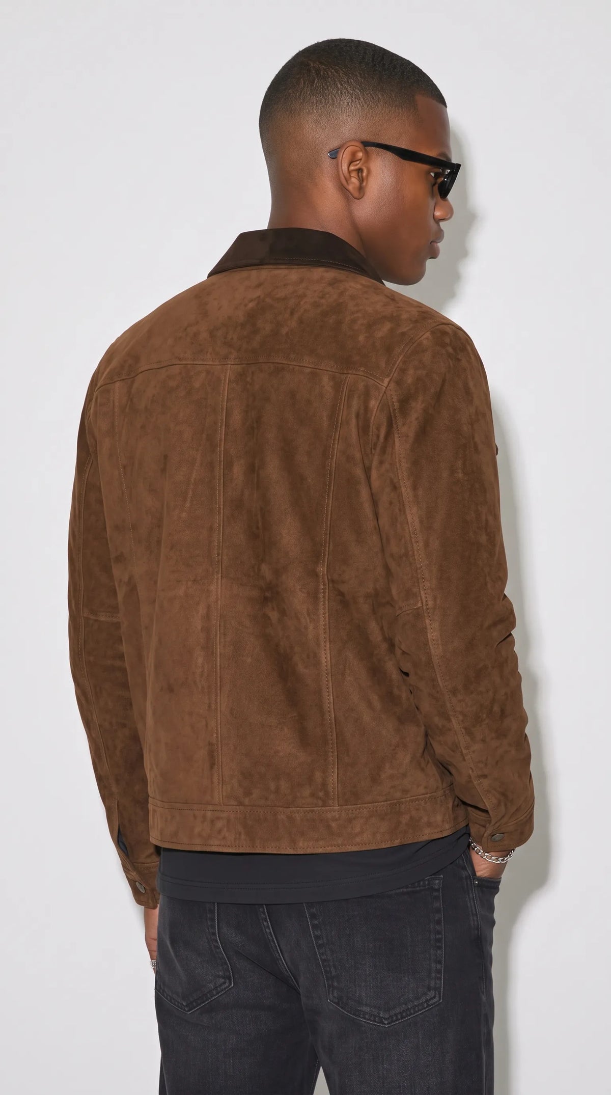DARK CHOCOLATE BROWN SUEDE JACKET