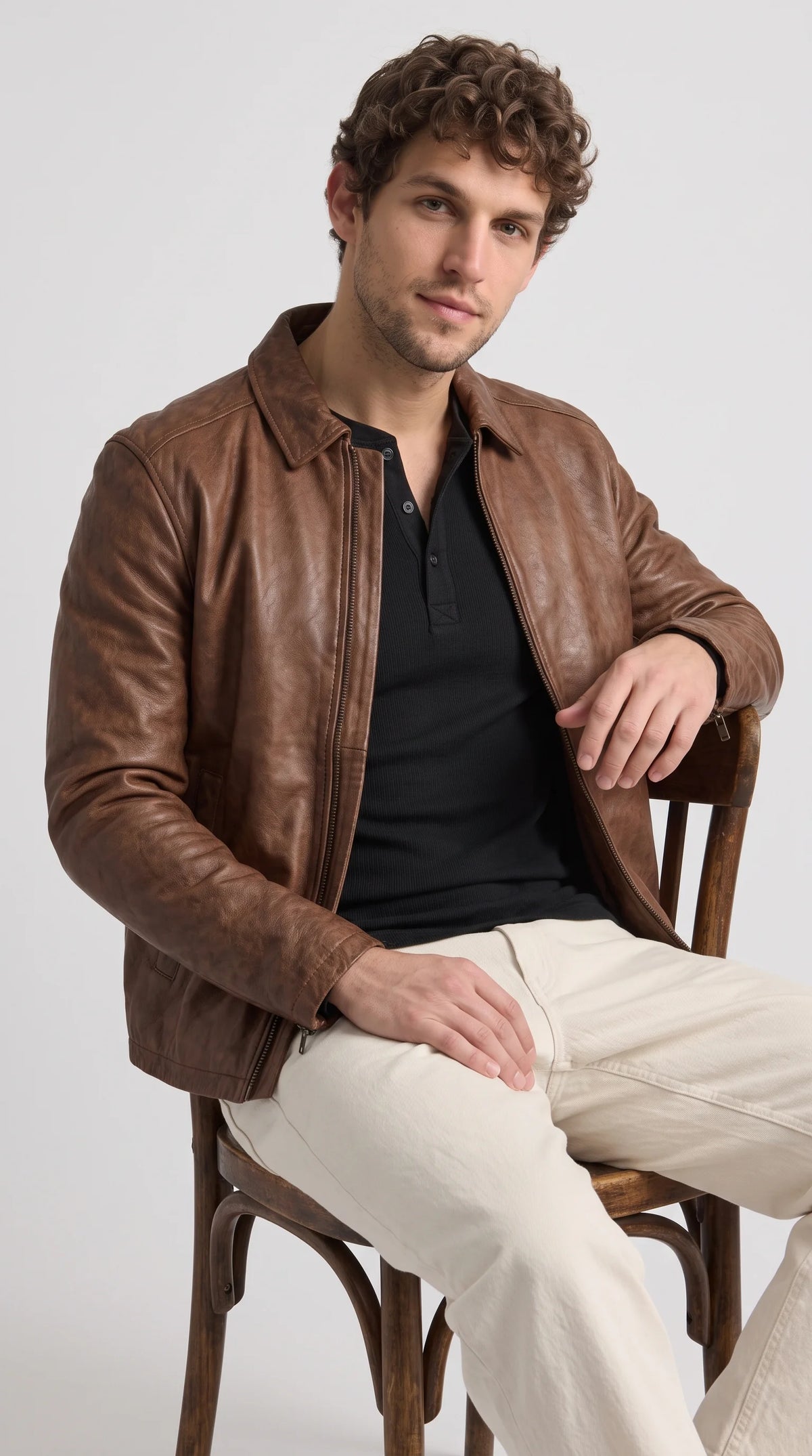 BROWN LEATHER JACKET