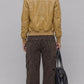 DARK MUSTARD LEATHER JACKET WITH FUR