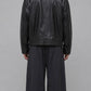 DARKEST BLACK LEATHER BAGGY JACKET