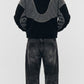 BLACK AND DARK GREY WOOL YK2 JACKET