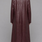 DARK RED VINE LONG LEATHER COAT