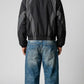 BLACK AND DARK GREY NYLON Y2K OVERSIZED JACKET