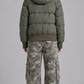 OLIVE PUFFER OVERSIZE JACKET WITH FUR