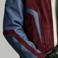 DARK RED SUEDE AND DARK BLUE LEATHER OVERSIZED JACKET
