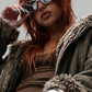 DARKEST OLIVE SUEDE BAGGY OVERSIZED VINTAGE YK2 JACKET WITH FUR