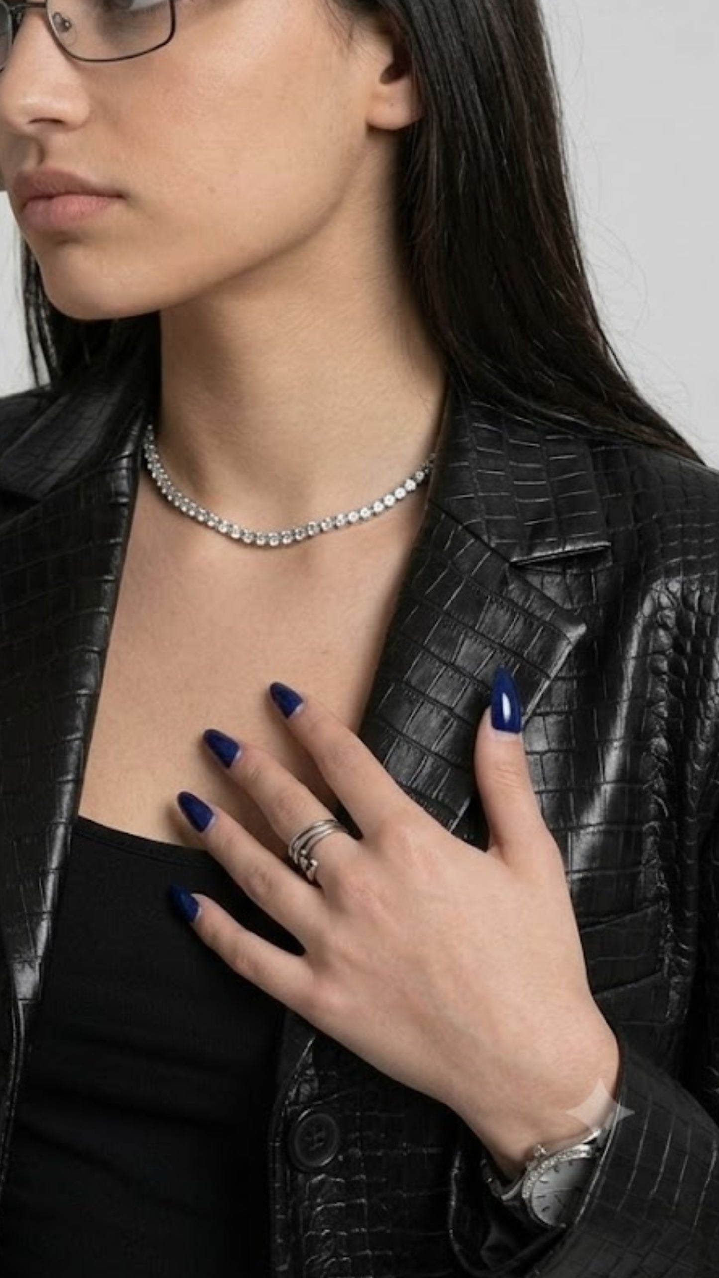 BLACK CROCODILE LEATHER WOMEN BLAZER