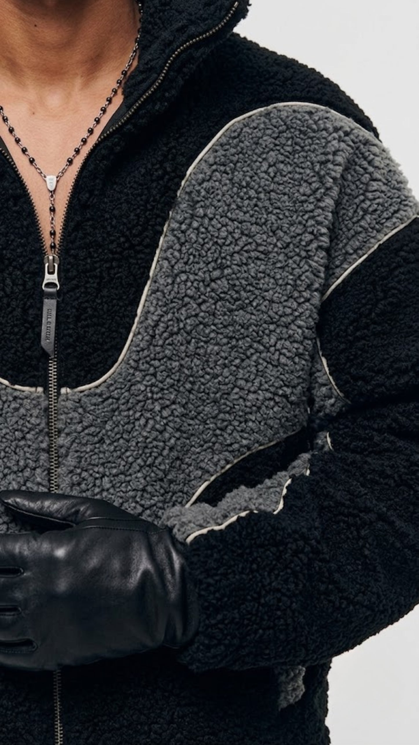 BLACK AND DARK GREY WOOL YK2 JACKET