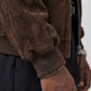DARK CHOCOLATE BROWN BAGGY OVER-SIZE SUEDE JACKET