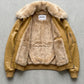 DARK MUSTARD LEATHER JACKET WITH FUR