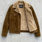 DARK MUSTARD SUEDE WESTERN JACKET WITH FUR