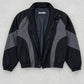 BLACK AND DARK GREY NYLON Y2K OVERSIZED JACKET