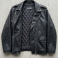 DARKEST BLACK AVIATOR LEATHER BAGGY OVERSIZED JACKET