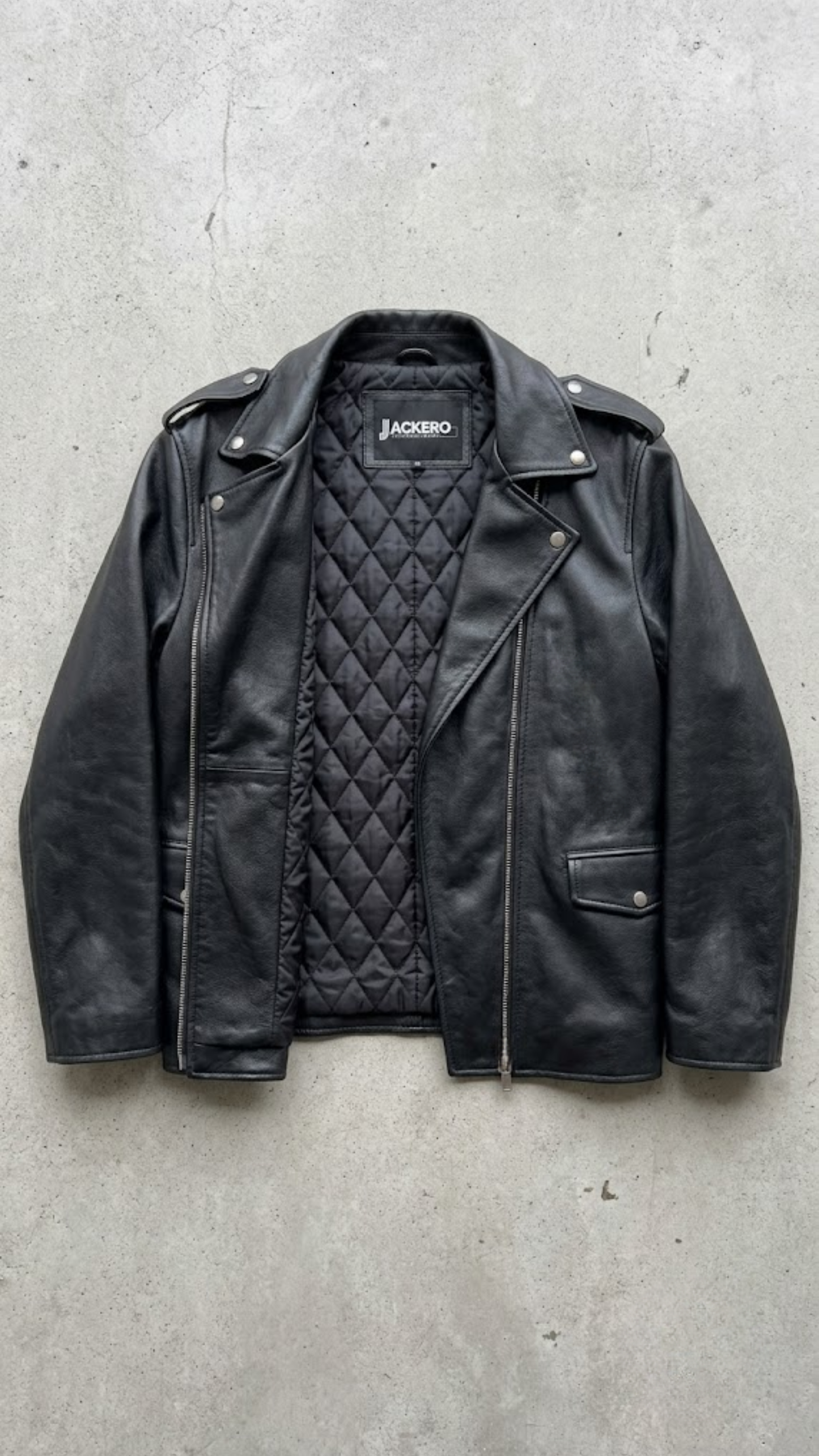 DARKEST BLACK AVIATOR LEATHER BAGGY OVERSIZED JACKET