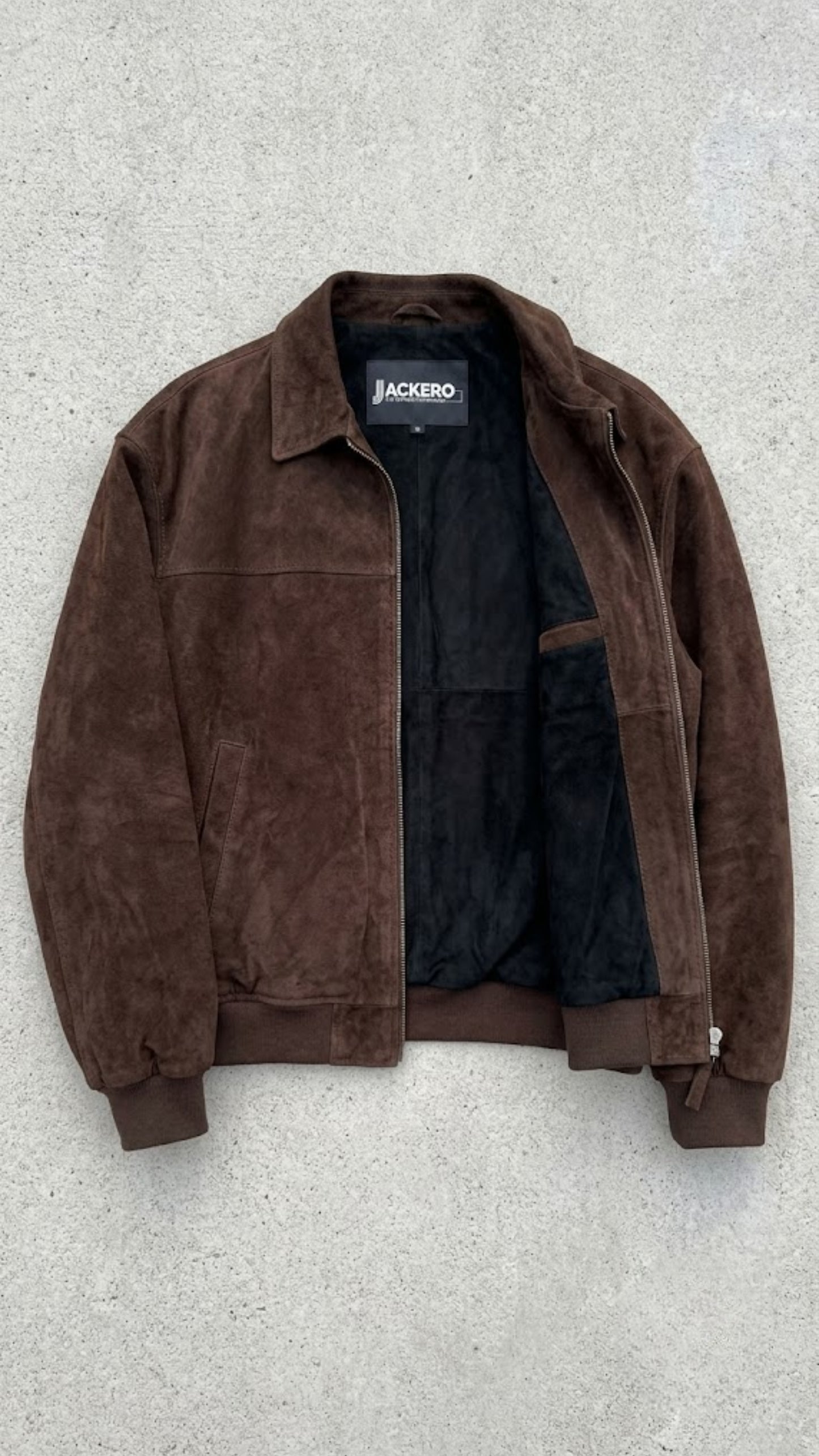 DARK CHOCOLATE BROWN BAGGY OVER-SIZE SUEDE JACKET