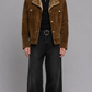 DARK MUSTARD SUEDE WESTERN JACKET WITH FUR