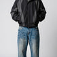 BLACK AND DARK GREY NYLON Y2K OVERSIZED JACKET