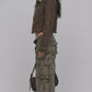 DARK KHAKI DENIM YK2 JACKET WITH FUR COLLAR