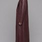 DARK RED VINE LONG LEATHER COAT