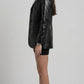 BLACK CROCODILE LEATHER WOMEN BLAZER