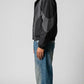 BLACK AND DARK GREY NYLON Y2K OVERSIZED JACKET