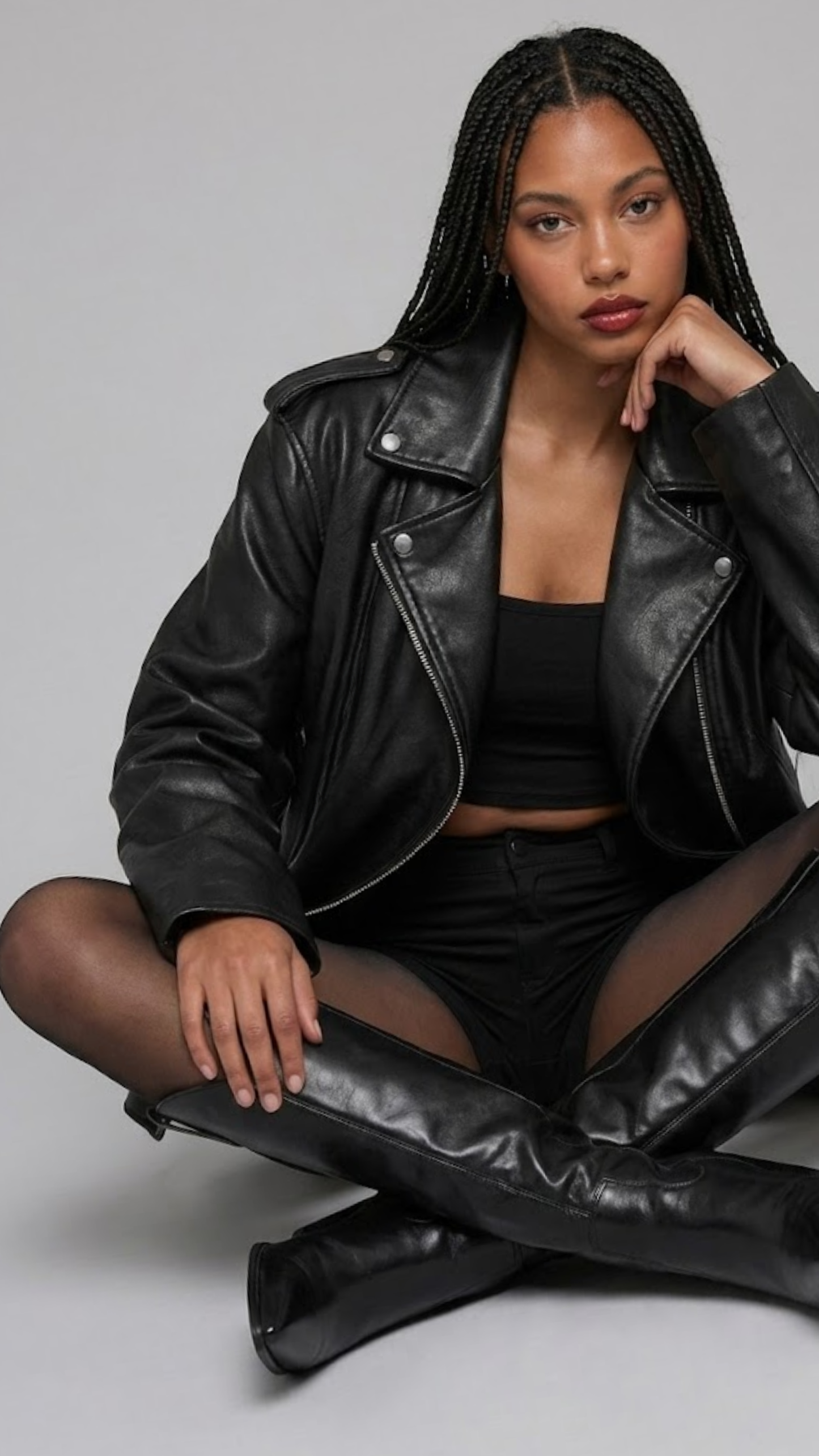 DARKEST BLACK AVIATOR LEATHER BAGGY OVERSIZED JACKET