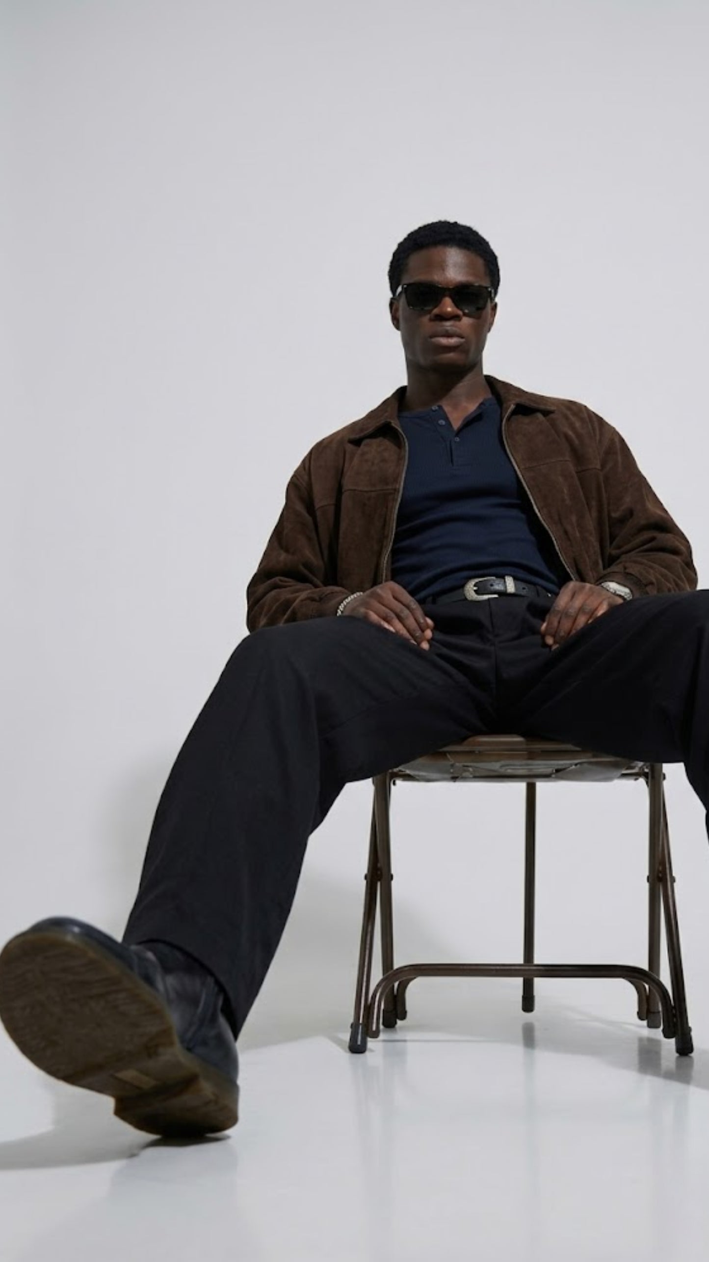 DARK CHOCOLATE BROWN BAGGY OVER-SIZE SUEDE JACKET