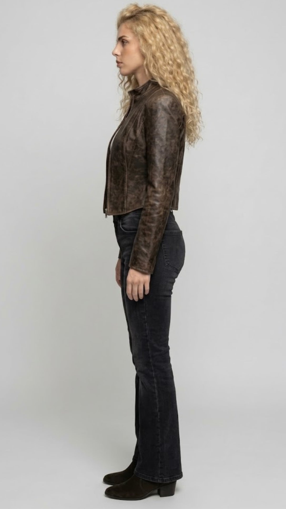 PREMIUM DARK BROWN DISTRESSED LEATHER JACKET