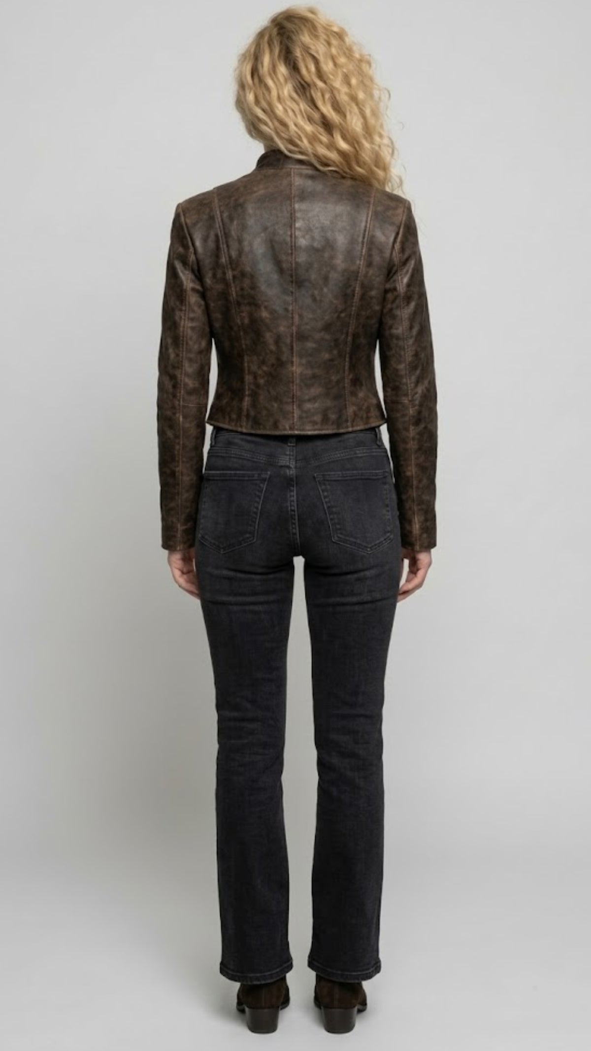 PREMIUM DARK BROWN DISTRESSED LEATHER JACKET