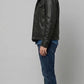 BLACK LEATHER TRUCKER JACKET