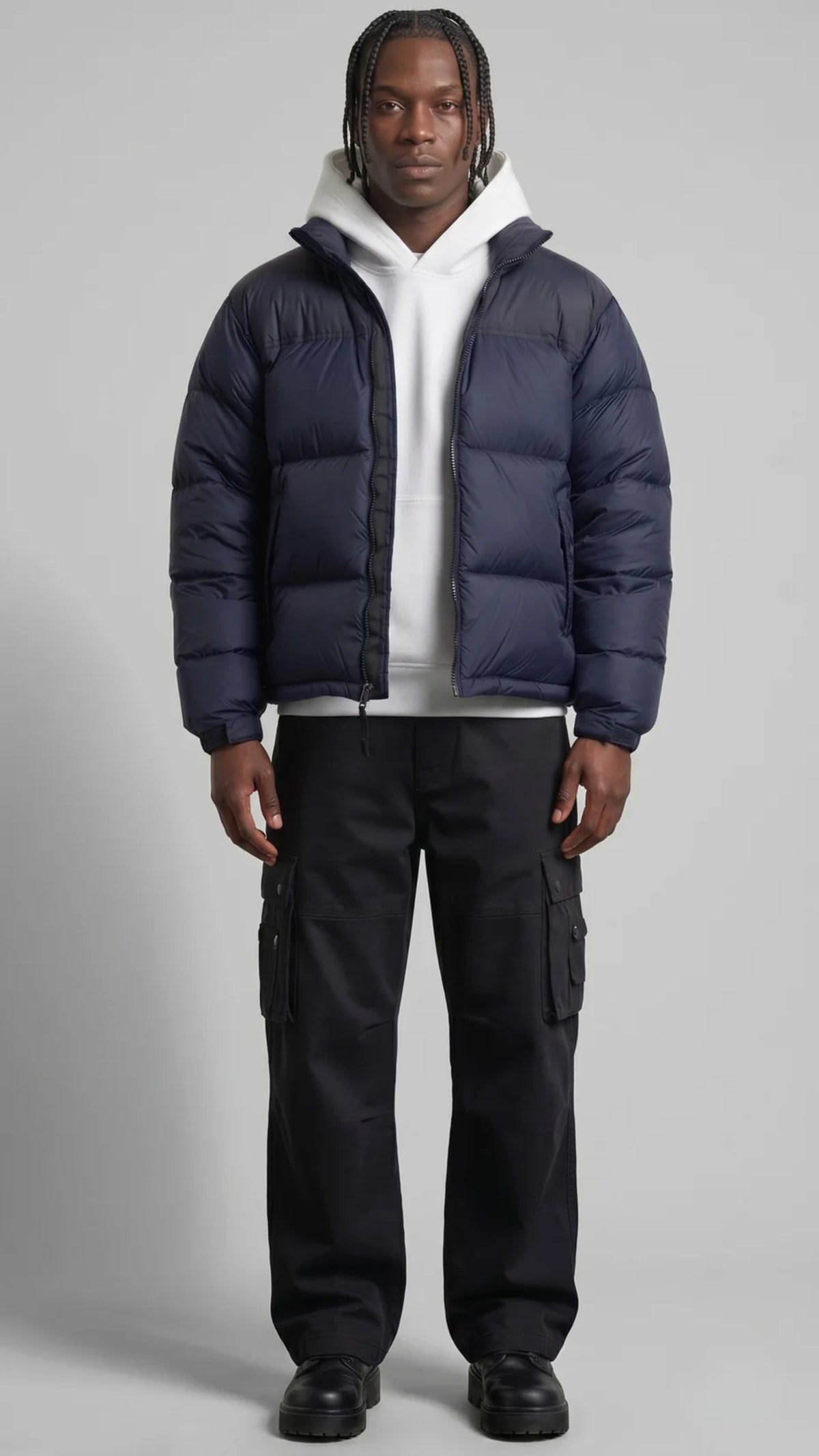 DARK NAVY BLUE PUFFER JACKET