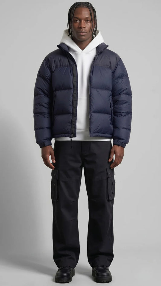 DARK NAVY BLUE PUFFER JACKET