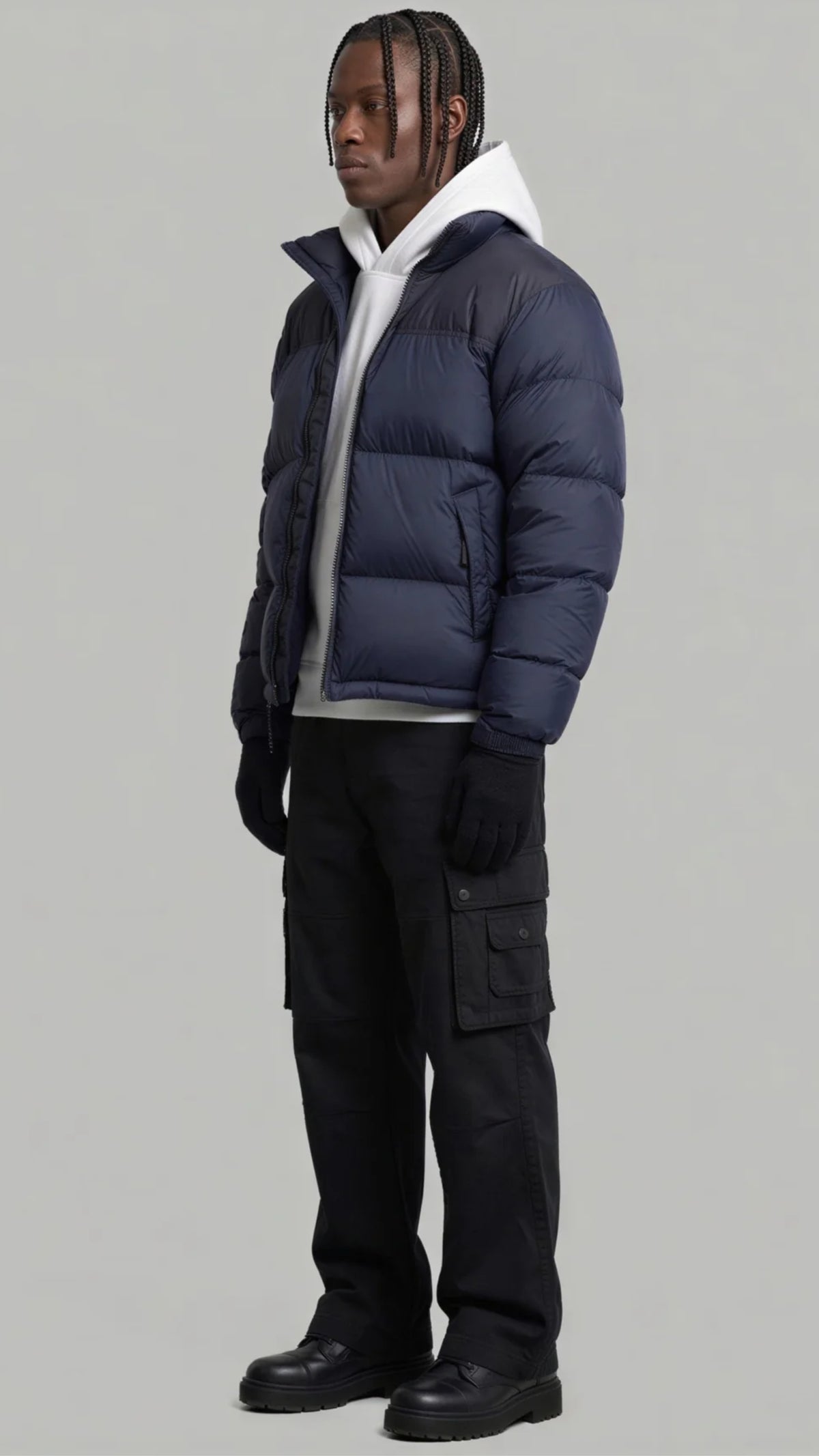 DARK NAVY BLUE PUFFER JACKET