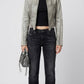 GREY DISTRESSED LEATHER JACKET