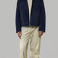 DARK NAVY BLUE SUEDE BOMBER JACKET