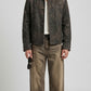 SLEEK DISTRESSED CHARCOAL LEATHER JACKET