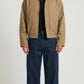 BEIGE LEATHER JACKET WITH DARK BROWN LEATHER COLLAR